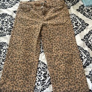 American Eagle Outfitters Leopard Print Straight Leg Jeans